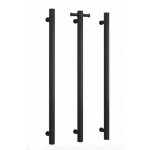 Heated Towel Rail Single Bar Round Matte Black